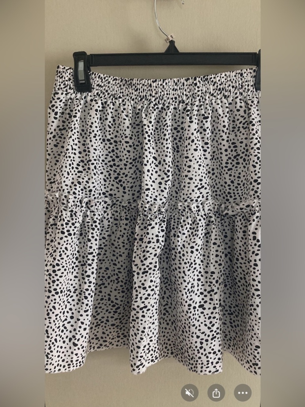 White and Black Spot Tiered Skirt - Women